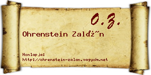 Ohrenstein Zalán névjegykártya